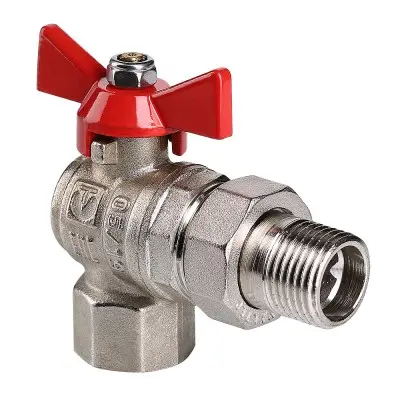 Кран шаровой Valtec BASE угловой с полусгоном 1/2" вн.-нар. (VT.228.N.04)