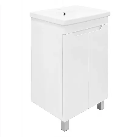 Комплект Тумба Azario KANTRI 50Н 500х400х870 напольная, с раковиной Фостер 50, белый глянец (CS00097247)