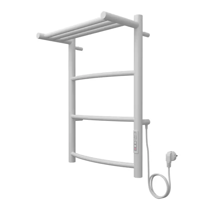 Полотенцесушитель электрический AZARIO VERONA 400/600 3 секции, с полкой, диммер справа, белый (AZ04846PW)