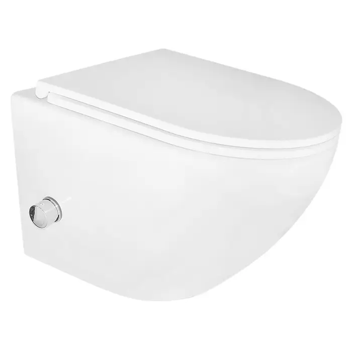 Унитаз подвесной Azario Grado 365х495х365 безободковый, с функцией биде, с быстросъемным сиденьем микролифт (AZ-046E-NR)