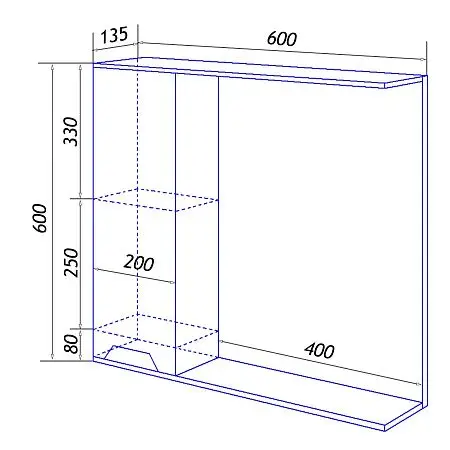 Зеркало Florena 60 лев схема