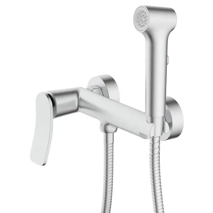 Гигиенический душ Azario Escaro со смесителем, керамический картридж, шланг 150 см, сатин (AZ-K2574BN)