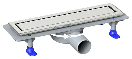 Душевой лоток LORANTO PRIME SKALA DELUXE 50 см боковой сток D-50, 360*, решетка из нержавеющей стали под плитку, гидрозатвор сухой (4028.0Y050K.050.1)