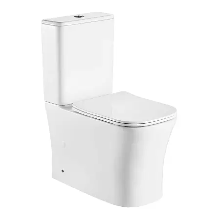 Унитаз-компакт Azario ANTEO SQUARE 385х630х820 напольный, безободковый, с быстросъемным сиденьем микролифт (AZ-1218A)