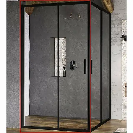 Душевая дверь Ravak Blix Slim BLSRV2K-100 стекло Transparent, профиль Черный матовый (X1XMA0300Z1)