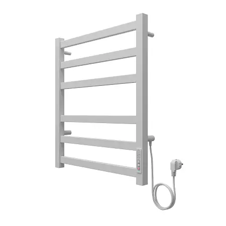 Полотенцесушитель электрический AZARIO PALERMO 500/600 квадрат, 6 секций, диммер справа, белый (AZ83856W)