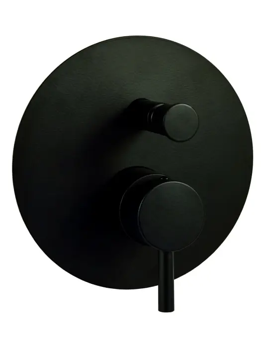 Смеситель для душа Paffoni LIGHT встраиваемый на 2 выхода, девиатор-кнопка,черный матовый (LIG015NO)