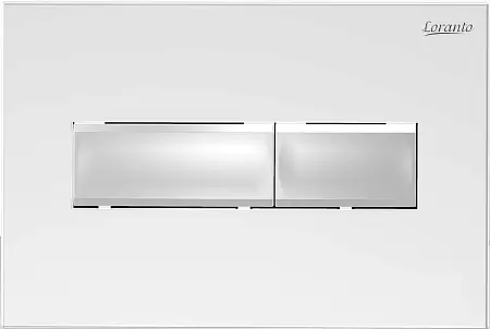 Кнопка смыва Loranto механическая, двойная, белый глянцевый