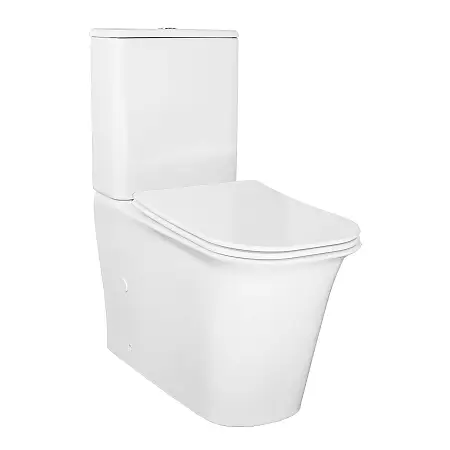 Унитаз-компакт Azario VELISE 355х625x810 напольный, безободковый в комплекте с быстросъемным сиденьем микролифт (AZ-1222A)