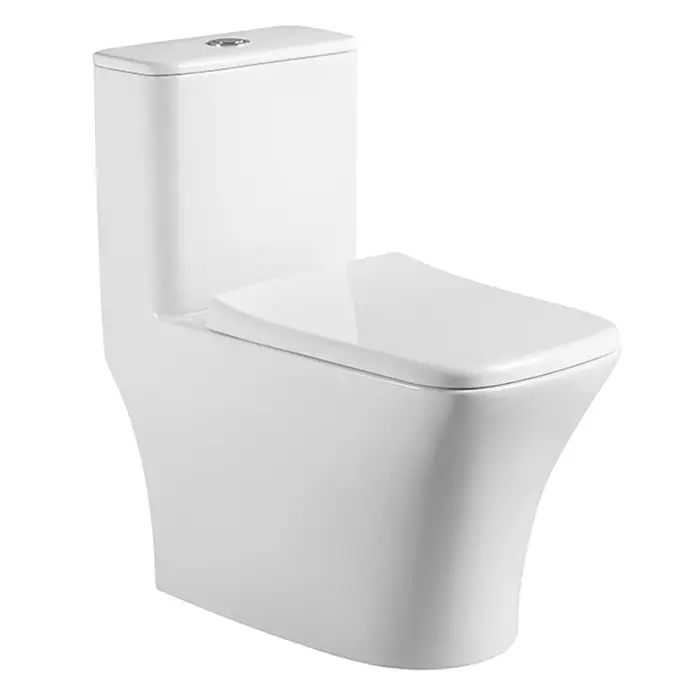 Унитаз-моноблок AZARIO Тиано 695x370x740 напольный, горизонтальный слив, сиденье дюропласт микролифт (AZ-8621)