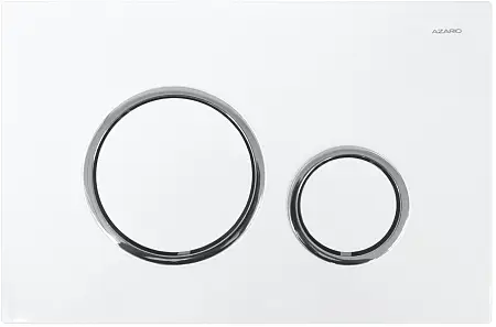 Кнопка смыва Azario двойная, белый+хром (AZ-8200-0045)