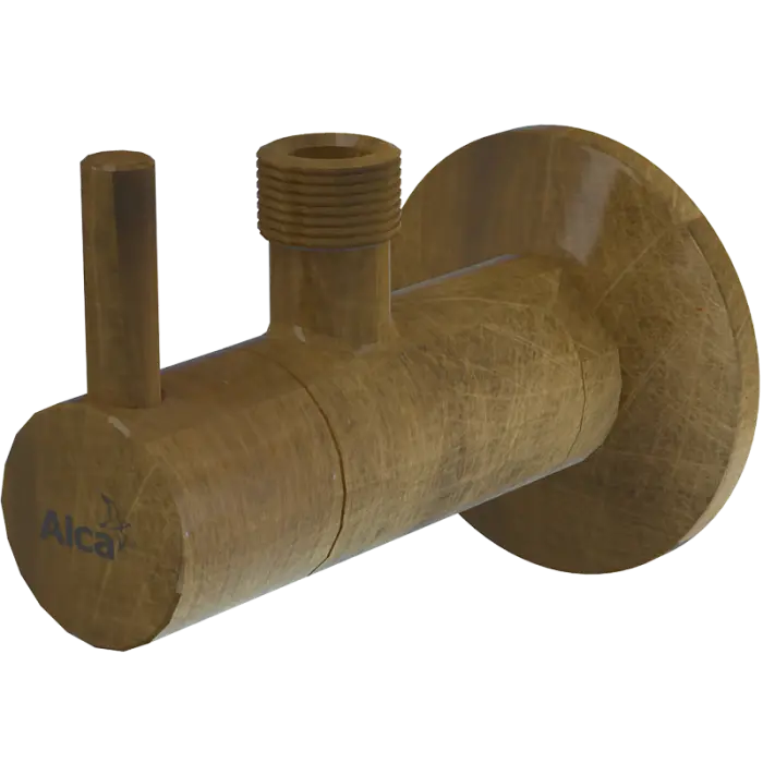 Угловой вентиль с фильтром Alcadrain 1/2" × 3/8", круглый, бронза (ARV001-Antic)