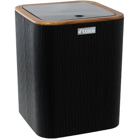 Ведро для мусора Fixsen Black Wood 5 литров, пластик, черный (FX-401-6)