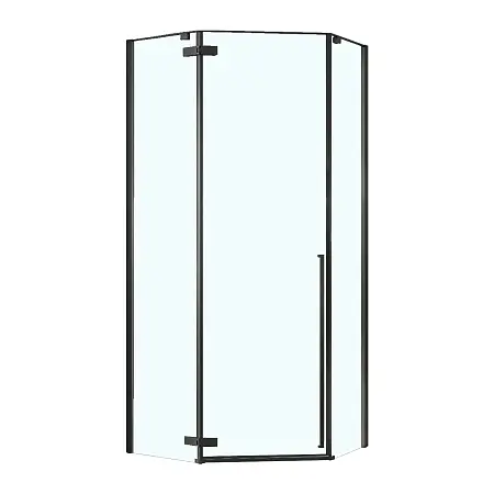 Душевое ограждение Loranto NEO 100x100x195 прозрачное закаленное стекло 8 мм, Easy clean, профиль черный, без поддона (CS-22107B-100)