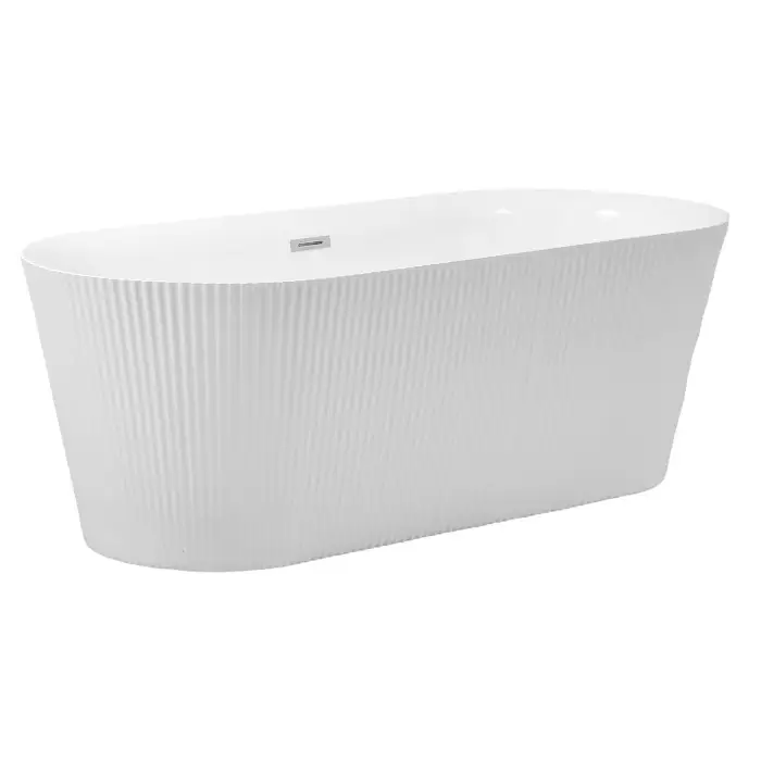 Ванна акриловая Azario Роуз 1700x750x580 отдельностоящая, рифленые внешние стенки, в комплекте с сифоном и металлической рамой (AZ-6605C)
