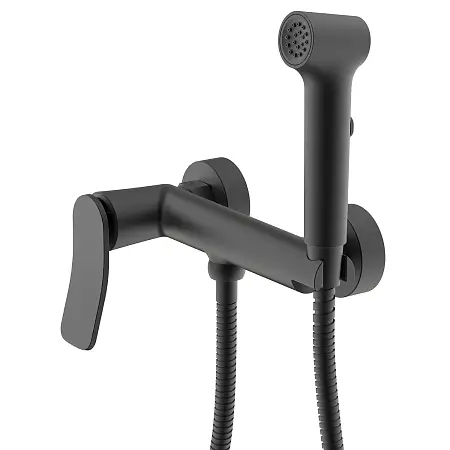 Гигиенический душ Azario Escaro со смесителем, керамический картридж, шланг 150 см, черный матовый (AZ-K2574B)