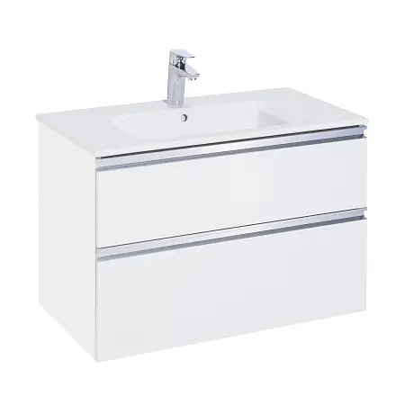 Тумба под раковину Roca THE GAP 800 мм, 2 ящика, подвесная, белый глянец (A857399806)