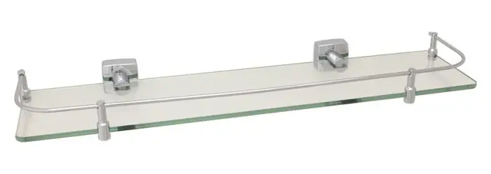 Полка стеклянная Fixsen Kvadro, хром (FX-61303В)