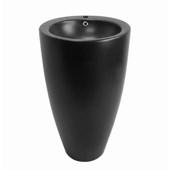Раковина напольная Azario COMELLA 490х490х840 отдельностоящая круглая, черный матовый (AZ-311MB)