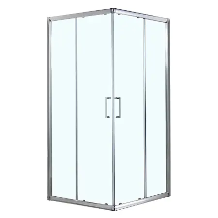 Душевое ограждение Azario GREENWOOD 1000х1000х1950, БЕЗ ПОДДОНА, прозрачное стекло 6 мм, цвет профиля серебро (AZ-NNE1142 1000)
