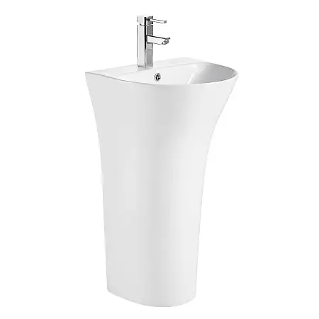 Раковина напольная AZARIO Фретта Раунд 480x420x835 отдельностоящая, белый глянцевый (AZ-307)