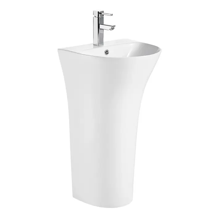 Раковина напольная AZARIO FRETTA ROUND 480x420x835 отдельностоящая, белый глянцевый (AZ-307)