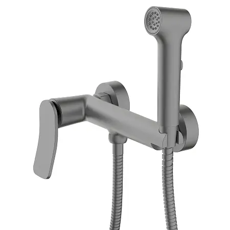 Гигиенический душ Azario Escaro со смесителем, керамический картридж, шланг 150 см, графит (AZ-K2574GR)