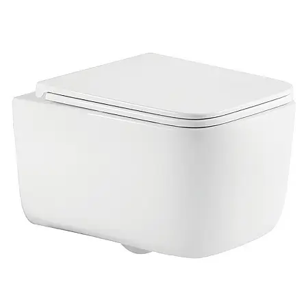 Унитаз подвесной Azario BACIO 340х485х350 безободковый, система смыва "Скрытое Торнадо", с быстросъемным сиденьем "Микролифт" (AZ-5103T-WHT)