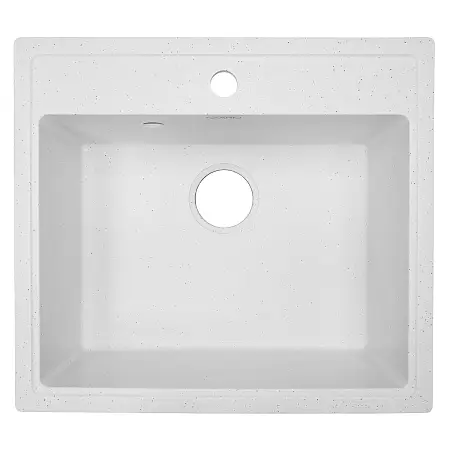 Кухонная мойка AZARIO Onda 565x505x200 искусственный мрамор, сифон в комплекте, цвет белый крап (CS00105225)