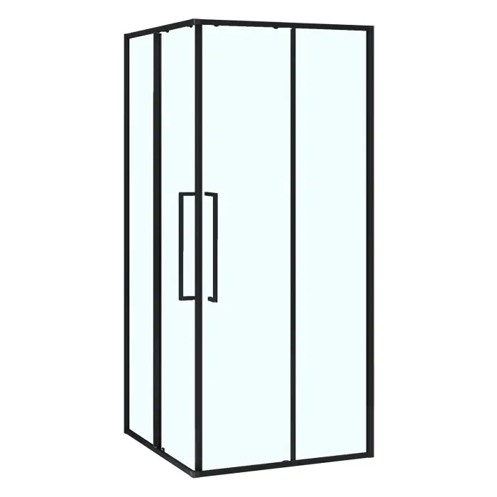 Душевое ограждение Azario SHANGHAI 1000х1000х1950 прозрачное стекло 6 мм, профиль черный матовый (AZ-R43-100-MB-CL)
