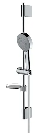 Душевой гарнитур Bossini DINAMICA/3: ручной душ 3 режима, душевая штанга, мыльница, шланг Cromolux 200 см, хром (DE60202.030)