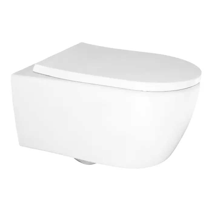 Унитаз подвесной Azario NEMI 530х360х360 безободковый, система слива "скрытое Торнадо", с быстросъемным сиденьем микролифт (AZ-1293WH)