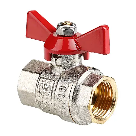 Кран шаровой Valtec BASE, рукоятка бабочка 1/2" вн.-вн. (VT.217.N.04)