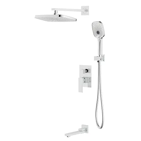  Душевая система Azario Reusa встраиваемая, с изливом, хром (AZ-K7367)