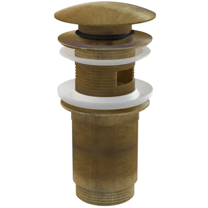 Донный клапан для раковины Alcadrain click/clack 5/4", ANTIC, с большой заглушкой, бронза (A392-ANTIC)