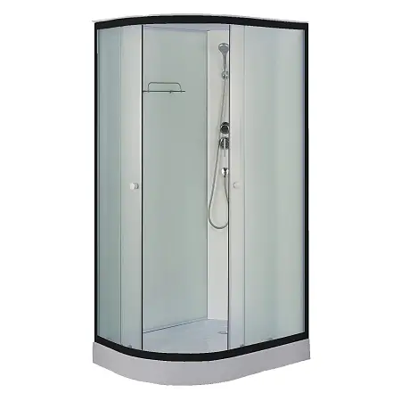 Душевая кабина Loranto 1180х780х2080 правосторонняя, белое заднее стекло, поддон 14 см, матовое стекло 4 мм, профиль черный (CS-877EBTM/W-120)