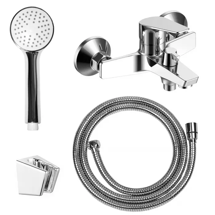 Смеситель для ванны LORANTO GRACIA керамический картридж, с полным душевым набором, хром (LR30128001)