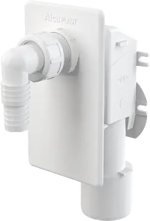 Сифон для стиральной машины Alcadrain под штукатурку, белый (APS4)
