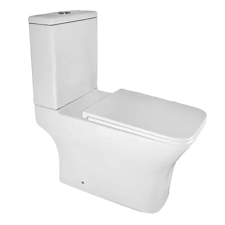 Унитаз-компакт Azario Мари 360х700х805 напольный, безободковый, слив Tornado, в комплекте с быстросъемным сиденьем микролифт (AZ-79143T)