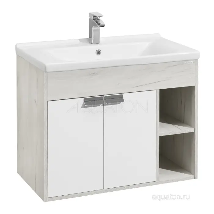 Тумба под раковину AQUATON Флай 80  подвесная, дуб крафт (1A237401FAX10)