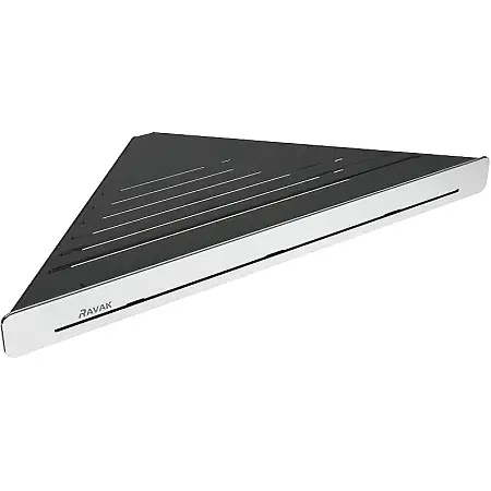 Металлическая полка Ravak Slim C угловая, черный/хром (X07P576)