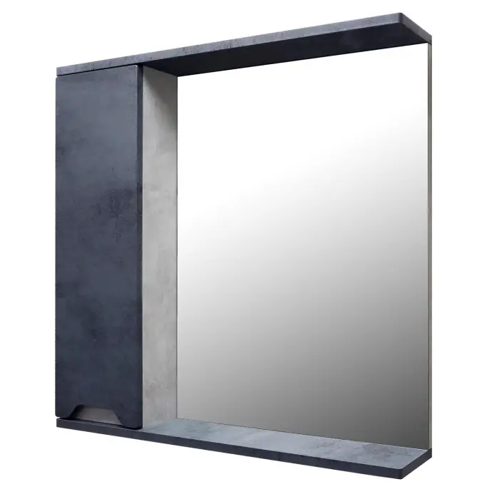 Зеркало-шкаф Loranto Florena 70 700х135х600 левый, темный бетон (CS00090036)