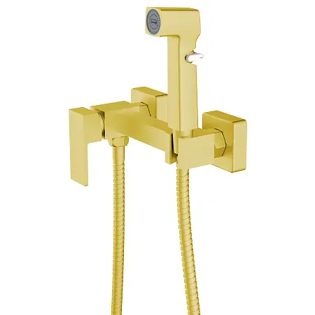 Гигиенический душ Azario Seyne со смесителем, керамический картридж, шланг 150 см, золото матовое (AZ-KFX05MG)