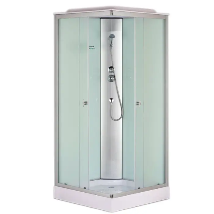 Душевая кабина Loranto CS-6491F 900х900х2150 белая, матовое стекло 4мм, поддон 13см, профиль сатин (CS-6491F(CS-8072), 90*90*215)