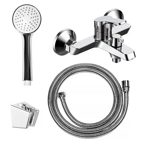 Смеситель для ванны LORANTO TINA керамический картридж, с полным душевым набором, хром (LR30362001)