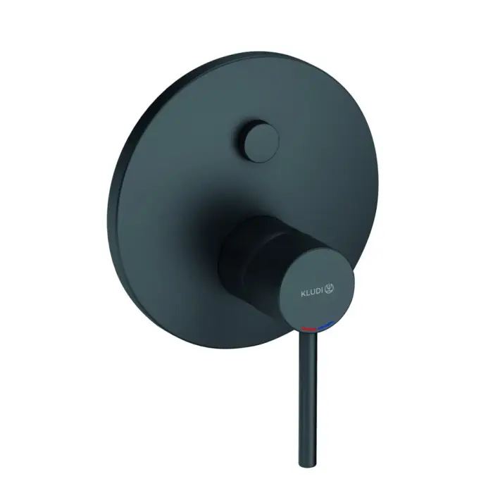 Смеситель для ванны и душа KLUDI BOZZ встраиваемый, внешняя часть с автоматическим переключателем воды PUSH&SWITCH, черный матовый (386593976)