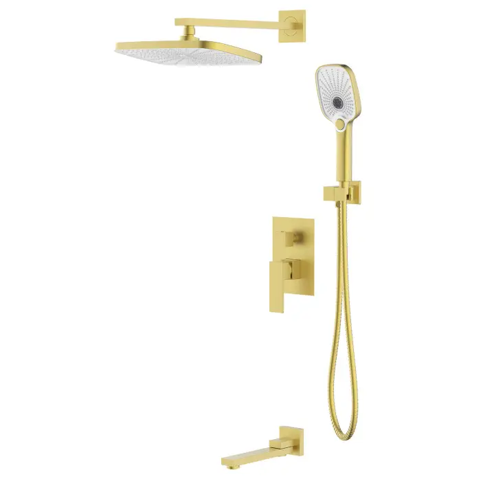 Душевая система Azario Reusa встраиваемая, с изливом, золото матовое (AZ-K7367MG)
