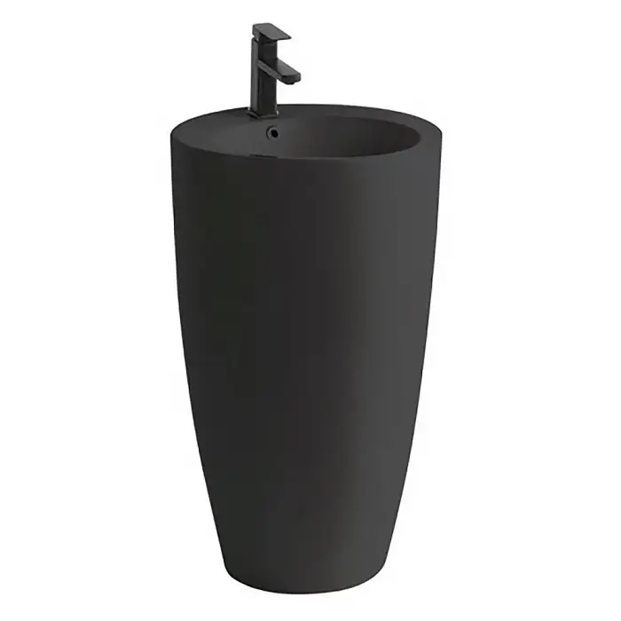 Раковина напольная Azario Dea 500х500х860 отдельностоящая круглая, черный (AZ-203MB)