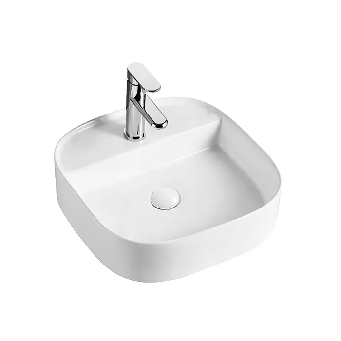 Раковина накладная Azario 450х450х120 округлая, белый глянец (AZ-2204)