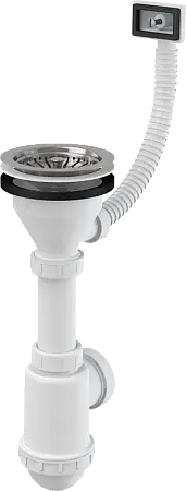 Сифон для мойки Alcadrain с нержавеющей решеткой (A447 -DN50/40)